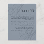 Einfache Elegant-Minimal-Monogramm-Hochzeitdetails Begleitkarte (Vorderseite)