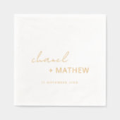 Einfache Elegant-Minimal-Typografie-Skript Hochzei Servietten Mit Folie (Vorderseite)