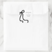 Einfache Elegant Minimalistisch Black Bow Classic Quadratischer Aufkleber (Tasche)