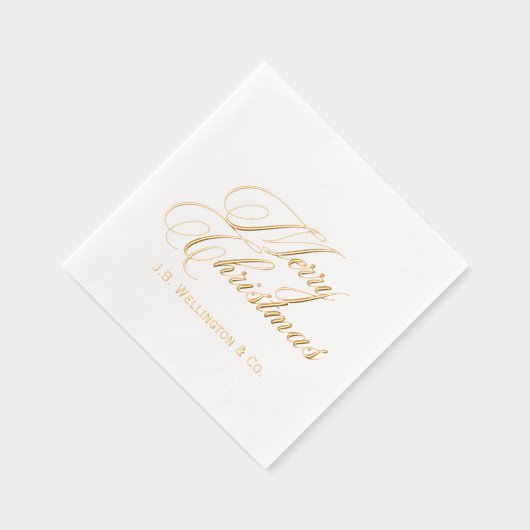 Einfache Elegant Minimalistisch Frohe Weihnachtsbe Servietten Mit Folie (Rechts)