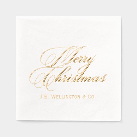 Einfache Elegant Minimalistisch Frohe Weihnachtsbe Servietten Mit Folie (Vorderseite)