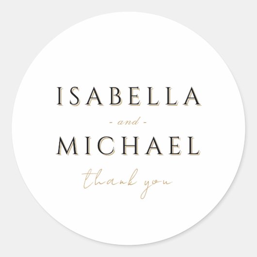 Einfache Elegant Moderne Klasse Luxus-Gastgeschenk Runder Aufkleber (Vorderseite)