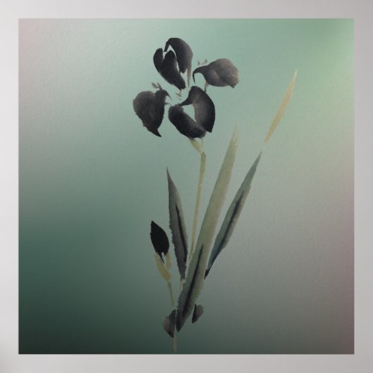 Einfache Elegant Moderne Ukiyo-e japanische Iris Poster (Vorne)