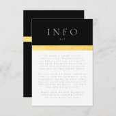 Einfache Elegant Moderne Zwei Tone Golden Info RSVP Karte (Vorne/Hinten)