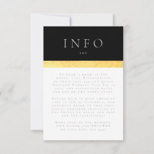 Einfache Elegant Moderne Zwei Tone Golden Info RSVP Karte