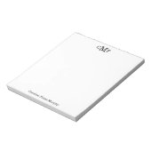Einfache Elegant Modernes Basic 3 Monogramm Notizblock (Rotiert)