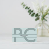 Einfache Elegant Modernes Berufliches Monogramm Visitenkarte (Stehend Vorderseite)