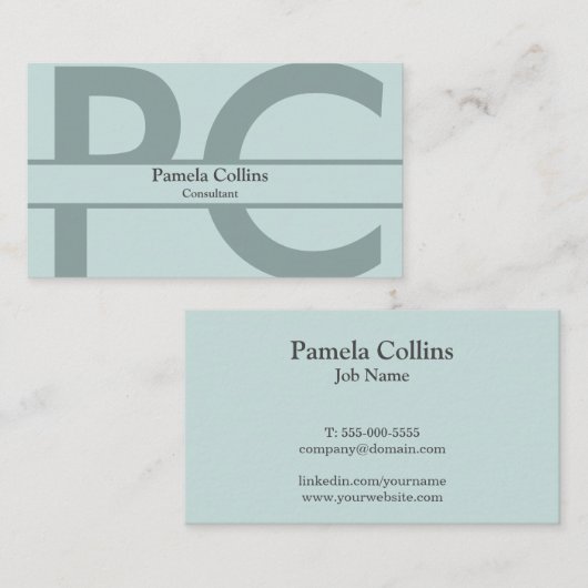 Einfache Elegant Modernes Berufliches Monogramm Visitenkarte (Vorne/Hinten)