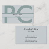 Einfache Elegant Modernes Berufliches Monogramm Visitenkarte (Vorne/Hinten)