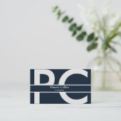 Einfache Elegant Modernes Berufliches Monogramm Visitenkarte (Stehend Vorderseite)