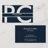 Einfache Elegant Modernes Berufliches Monogramm Visitenkarte (Vorne/Hinten)