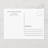 Einfache Elegant Modernes Dusty Blue Save the Date Ankündigungspostkarte (Rückseite)