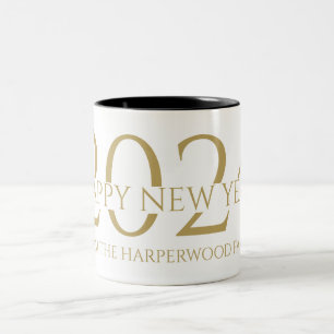 Einfache Elegant Modernes Happy New Year Zweifarbige Tasse