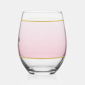 Einfache Elegant Modernes Rosa Personalisiert Weinglas Ohne Stiel (Links)