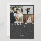 Einfache Elegant Modernes Script 6 Fotos Hochzeit  Dankeskarte (Rückseite)