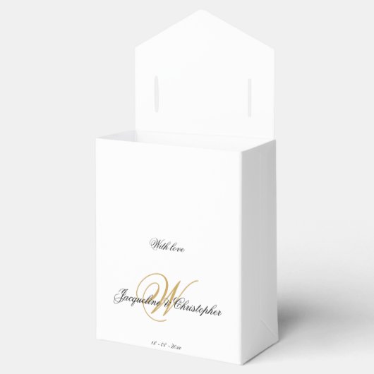 Einfache Elegant Monogram Chic Script Wedding Geschenkschachtel (Geöffnet)