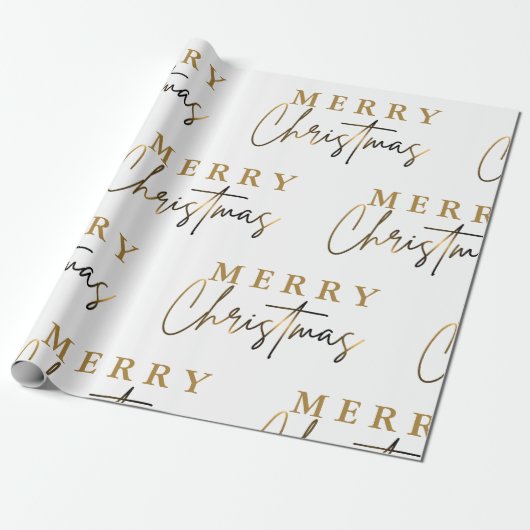 Einfache Elegant Monogram Frohe Weihnachten Geschenkpapier (Ungerollt)