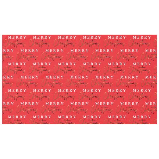 Einfache Elegant Monogram Frohe Weihnachten Tischdecke (Vorderseite (Horizontal))