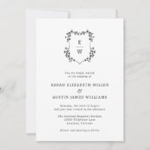 Einfache Elegant Monogram Hochzeit Einladung (Vorderseite)