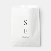 Einfache Elegant Monogram Hochzeit Geschenktütchen (Vorderseite)