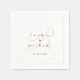 Einfache Elegant Monogram Hochzeit Serviette