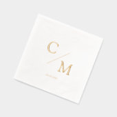 Einfache Elegant Monogram Hochzeit Servietten Mit Folie (Links)
