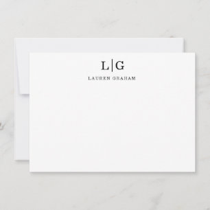 Einfache Elegant Monogram Initial Mitteilungskarte