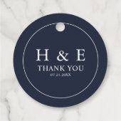Einfache Elegant Monogram Wedding Vielen Dank Geschenkanhänger (Rückseite)