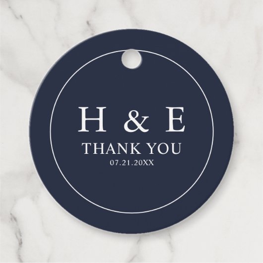 Einfache Elegant Monogram Wedding Vielen Dank Geschenkanhänger (Vorderseite)