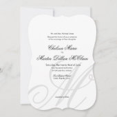 Einfache Elegant Monogram weiße Hochzeit einladen Einladung (Vorderseite)