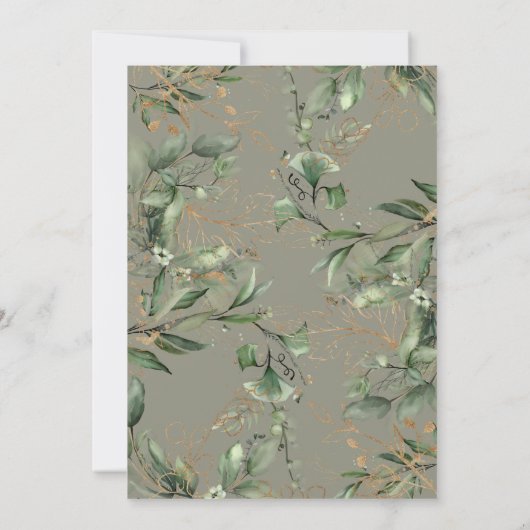 Einfache Elegant Moss Arch Eukalyptus Pampas Boho Einladung (Rückseite)