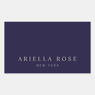 Einfache Elegant Navy Blue Beruflich Minimalistisc Rechteckiger Aufkleber