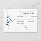 Einfache Elegant Navy Blue Calligraphy, Wedding RS Begleitkarte (Vorderseite)