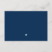 Einfache Elegant Navy Blue Calligraphy, Wedding RS Begleitkarte (Rückseite)