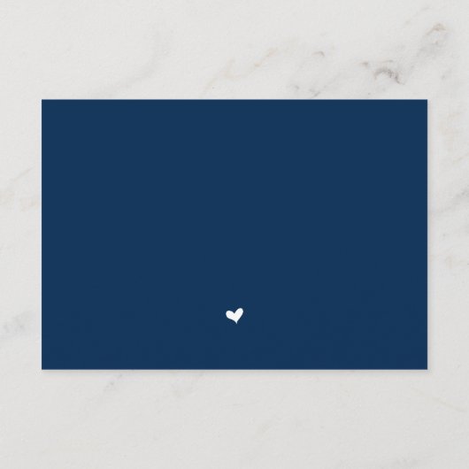 Einfache Elegant Navy Blue Calligraphy, Wedding RS Begleitkarte (Rückseite)