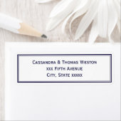 Einfache Elegant Navy Blue Gerahmt Address Label (Insitu)
