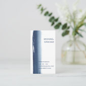 Einfache Elegant Navy Blue Modern Visitenkarte (Stehend Vorderseite)