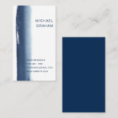 Einfache Elegant Navy Blue Modern Visitenkarte (Vorne/Hinten)