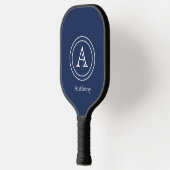 Einfache Elegant Navy Blue Monogram Custom Pickleball Schläger (Links)