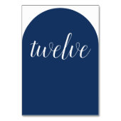 Einfache Elegant Navy Blue Rounded Tischnummer (Vorderseite)