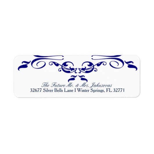 Einfache Elegant Navy Blue Wedding Address Labels (Vorne)