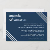 Einfache Elegant Navy Blue Wedding Einladung (Vorderseite)