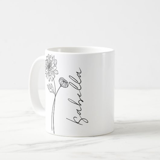 Einfache Elegant-November-Blume Kaffeetasse (Vorderseite Links)