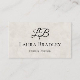 Einfache Elegant-Off-White-Water-Color-Monogramm Visitenkarte