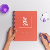 Einfache Elegant Orange Wochen Monatszeitschrift Planer