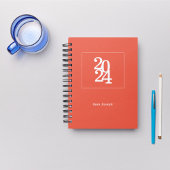 Einfache Elegant Orange Wochen Monatszeitschrift Planer