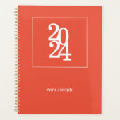 Einfache Elegant Orange Wochen Monatszeitschrift Planer (Vorderseite)