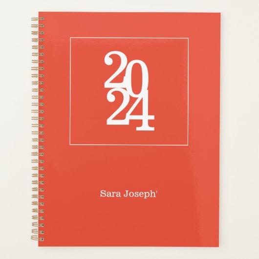 Einfache Elegant Orange Wochen Monatszeitschrift Planer (Vorderseite)