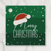 Einfache Elegant Papercut Weihnachtsmannmütze Froh Geschenkanhänger (Vorderseite)