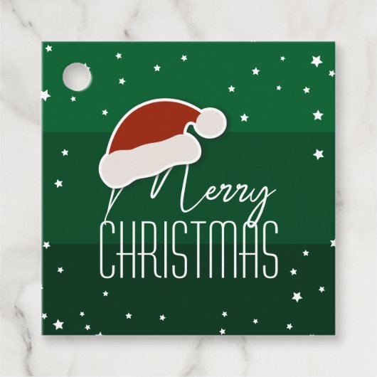 Einfache Elegant Papercut Weihnachtsmannmütze Froh Geschenkanhänger (Vorderseite)